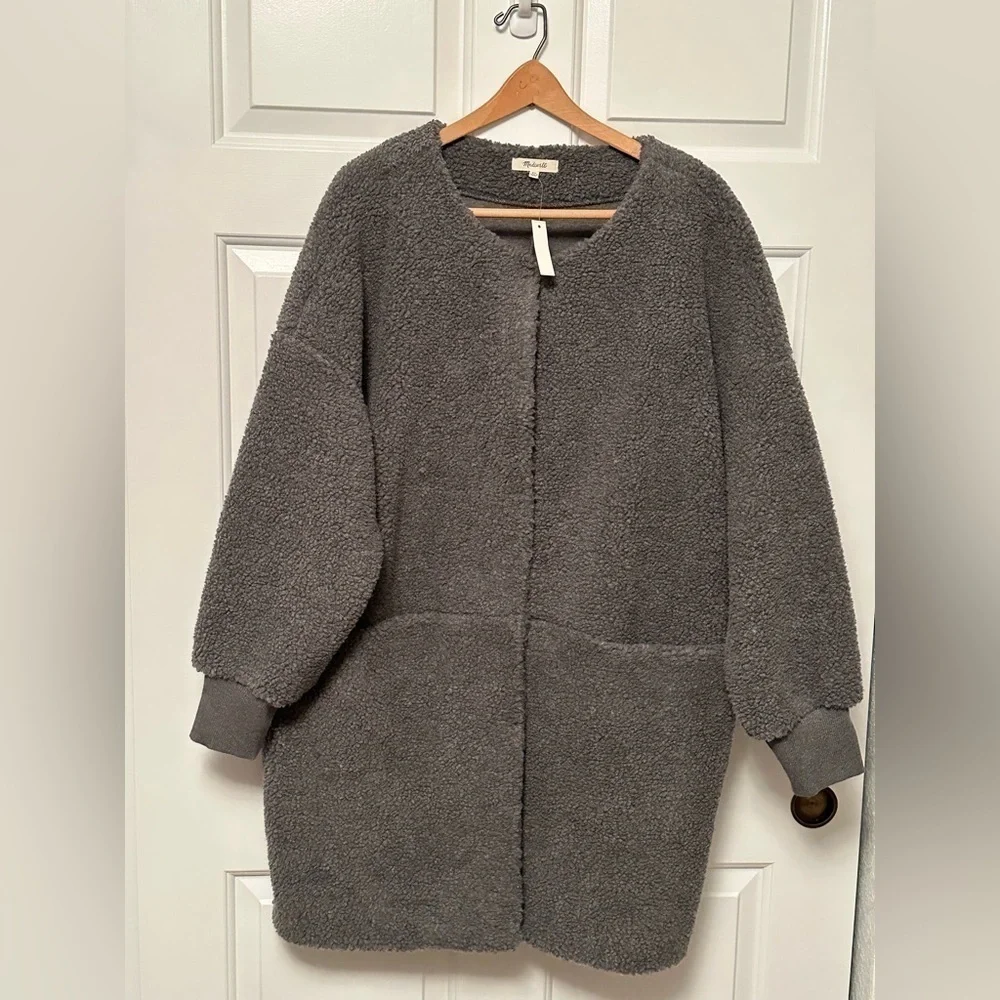 Madewell Bonded Sherpa Cocoon Coat NWT - Picture 5 of 5